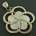 Sterling Silver Mother of Pearl Flower Pendant (Indonesia)