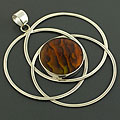 Sterling Silver Brown Rainbow Abalone Ringlet Pendant (Indonesia)