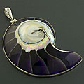 Sterling Silver Purple Ammonite Fossil Pendant (Indonesia)