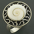 Sterling Silver Shiva Shell Curlicue Ring (Indonesia)