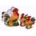 Tabletop Diner Jukebox blogs Morning Rooster Hand-painted 3-piece Tabletop Set