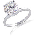 14k White Gold Round-cut Moissanite Solitaire Ring