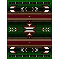 Green Southwestern Stripe Rug (4' x 6')