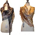 Embroidered Silk Beaded Shawl