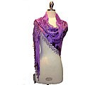Embroidered Lilac Silk Shawl