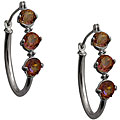 10k White Gold Round-cut Twilight Mystic Topaz and Diamond Hoop Earrings