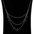 Sterling Silver 18-inch 3-tier Geometric Trend Necklace (1 mm)