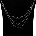 Sterling Silver 22-inch Three-tier Geometric Trend Bib Necklace