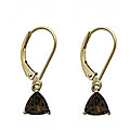 10k White Gold Smokey Quartz Trillion Leverback Earrings