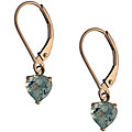 10k Yellow Gold 6-mm Heart-cut Green Amethyst Leverback Earrings