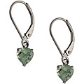 10k White Gold 6-mm Green Amethyst Leverback Earrings
