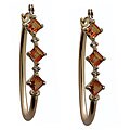 10k Yellow Gold Square-cut Twilight Mystic Topaz Gemstone Hoop Earrings