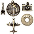 Blue Moon Tokens Metal Ox Brass Travel Charms (Pack of 5)
