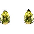10k White Gold Pear-shaped Peridot Stud Earrings