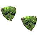 10k Yellow Gold 6-mm Trillion-cut Peridot Stud Earrings