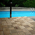 Le Click Teak Classic Six Straight Slats Interlocking Flooring Tiles