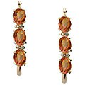 10k Yellow Gold Twilight Mystic Topaz and Diamond Accent Hoop Earrings