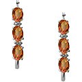 10k White Gold Twilight Mystic Topaz and Diamond Accent Hoop Earrings