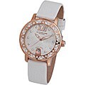 Stuhrling Women's 'Lady Marina' White Leather Strap Watch