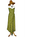 Light Olive Green Dragonfly Sarong (Indonesia)
