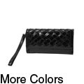Je Veux Women's Croc Print Wristlet Clutch Wallet