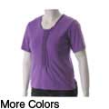 Nicole Ricci Women's Plus Size Pleated-front Top