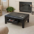Chatham Black Bonded Leather Storage Ottoman