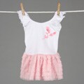 Mia Belle Girl's Pink and White Ruffle Dress/Tunic