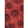 Data on 45 Record Middle Alexa Infiniti Collection Stardust Floral Paprika Rug (4'5 x 6'9)