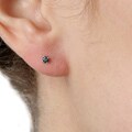 10k White Gold 1/8ct TDW Blue Diamond Stud Earrings