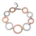 Two-tone Stainless Steel Ion-plated Circle Link Bracelet