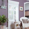White Fauxwood Shutters 27" (fits up to 29" window) x 24"