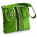 Alpaca Wool 'Mint Blossom' Shoulder Bag (Peru)