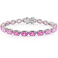 Silver Pink Cubic Zirconia Tennis Bracelet