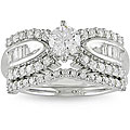 14k White Gold 1ct TDW Diamond Fashion Ring Set (G-H, I1-I2)
