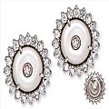 Sterling Silver Cubic Zirconia and Mother of Pearl Earrings