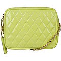 Made in Italy Cristian Patent Leather Lemon Quilted Shoulder Bag