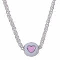 Sterling Essentials Sterling Silver 16-inch Pink and White Heart Bead Necklace