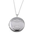 Sterling Essentials Sterling Silver 18-inch Engraved 'Graduate 2010' 25-mm Round Locket Necklace