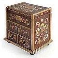 Painted Glass 'Wine and Flowers' Jewelry Box (Peru)
