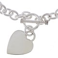 Sterling Essentials Sterling Silver 7.5-inch Heart Toggle Bracelet