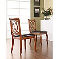 Havana Mahogany Scroll-back Faux Leather Chairs (Set of 2)