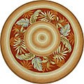 Hand-hooked Country Red Rug (7'10 Round)