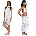 White Sequined Embroidered and Beaded Sarong (Indonesia)