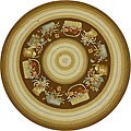 Hand-hooked Country Brown Rug (7'10 Round)