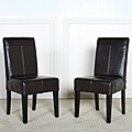 Isabella Dark Brown Patent Leather Children's Dining Chair (Set of 2)