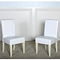 Isabella White Patent Leather Dining Chair (Set of 2)