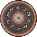 Hand-hooked Country Black Kitchen Rug (7'10 Round)