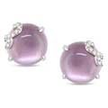 10K White Gold 8 ct TGW Amethyst and Diamond Accent Earrings (H-I, I2-I3)