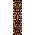 Hand-knotted Livny Semi-worsted Red Wool Runner (2'6 x 10')